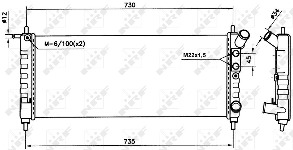 [NRF 58154] RAD SWING 3CYL+CLIM 732607