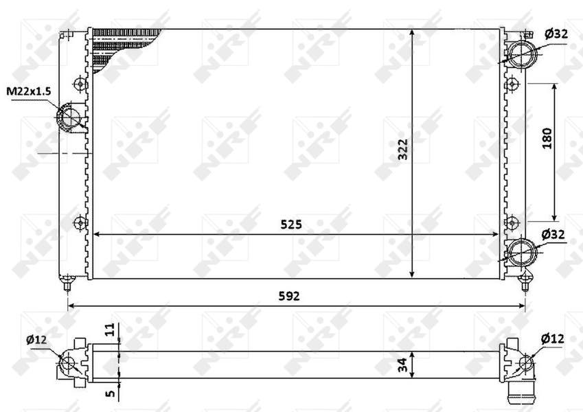 [NRF 529501] RADIATEUR  GOLF III/VENTO E 93->98