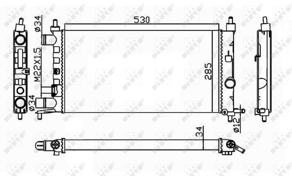 [NRF 58155] RADIATEUR  SWING 3 cyl 732606