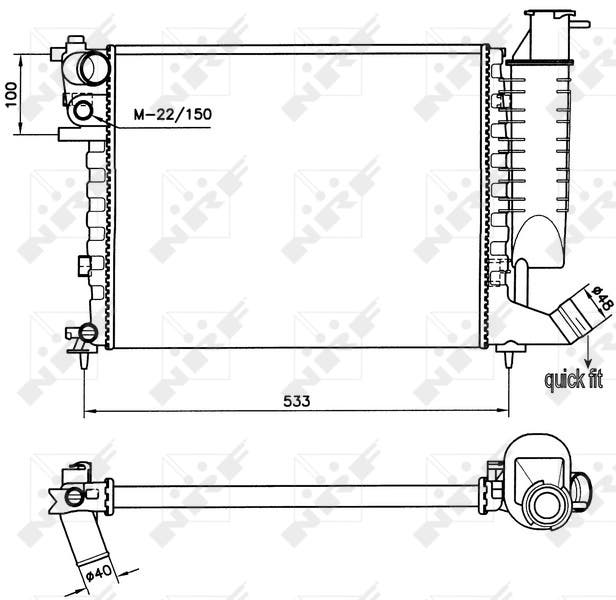 [NRF 58184] RADIATEUR PEG 306 CITROEN ZX XSARA