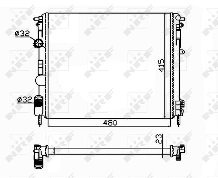 [NRF 58148] Radiateur moteur - Renault Clio/Kangoo (1998-2007) - NRF 58148