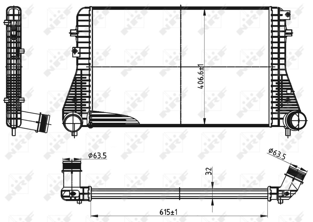 [NRF 30316] Radiateur moteur turbo - Volkswagen Golf 5 / Caddy III - NRF 30316